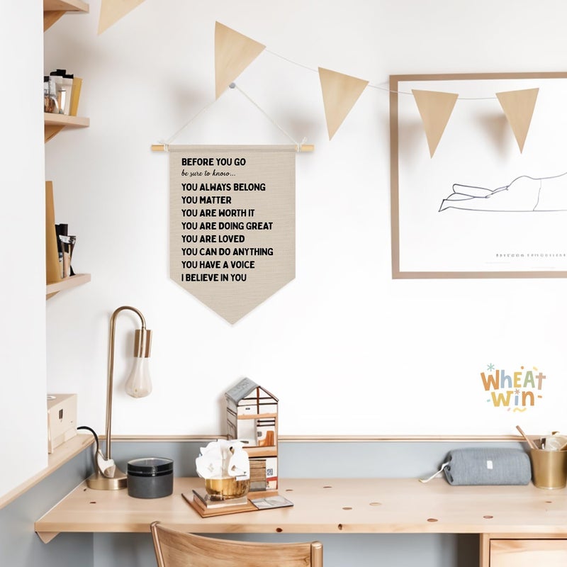 Wheatwin Classroom Decor, Positive Affirmations Wall Decor, Before You Go Be Sure to Know Pennant Flag Banner for Kids Nursery Toddler Bedroom Classroom Playroom 15x11 Inch - Image 4